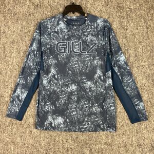 Gillz‎ Shirt Mens Large Blue Tournament Fishing Performance Tech Sun UPF Wicking